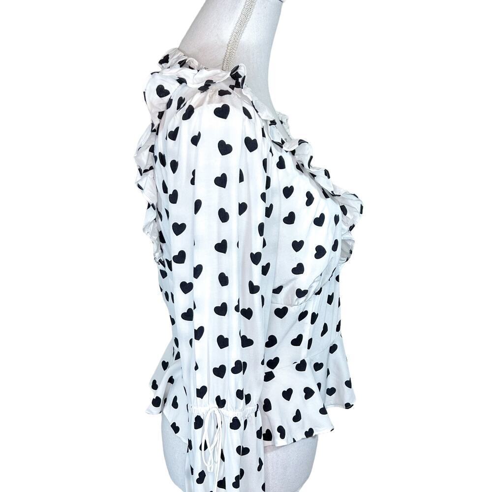 For Love and Lemons Top Heart Pattern Long Sleeve Size M - Picture 5 of 8